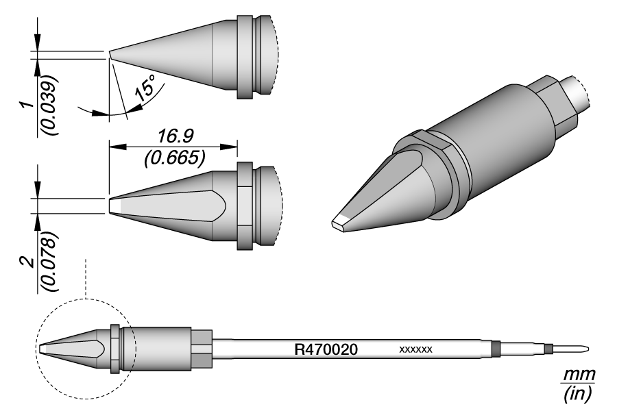 R470020 - Chisel Cartridge 2 x 1